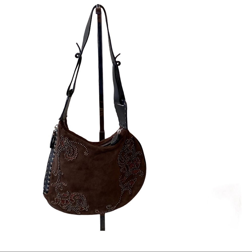 Fendi vintage suede embroidered saddle bad - Picture 4 of 5